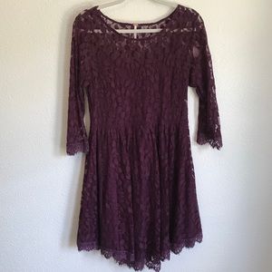 ✨Free People Plum Lace Dress✨